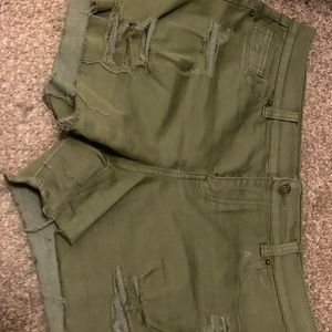 Soho olive green shorts